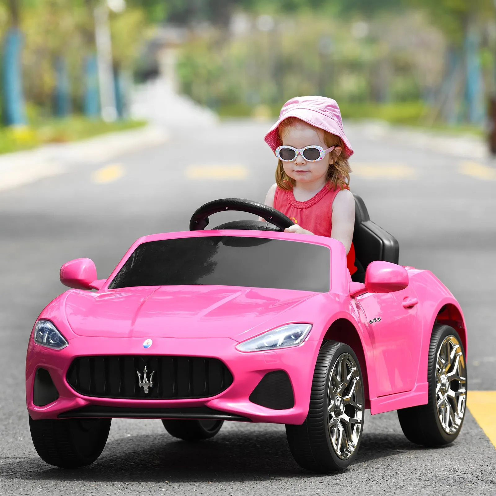 12V Electric Kids Ride On Car for 3  Years Old Boys Girls-Pink