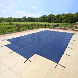 18-Year Mesh In-Ground Pool Safety Cover w/ Step Section - Tan