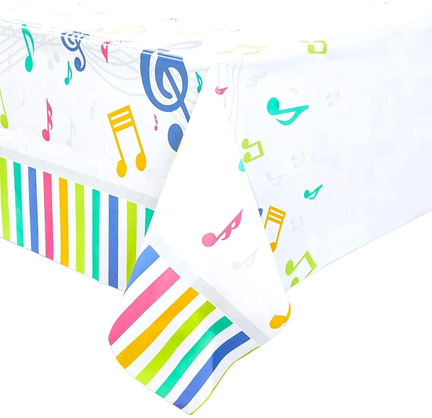 3 Pack Music Note Plastic Tablecloths for Birthday Party, Band Night (54 x 108 in)