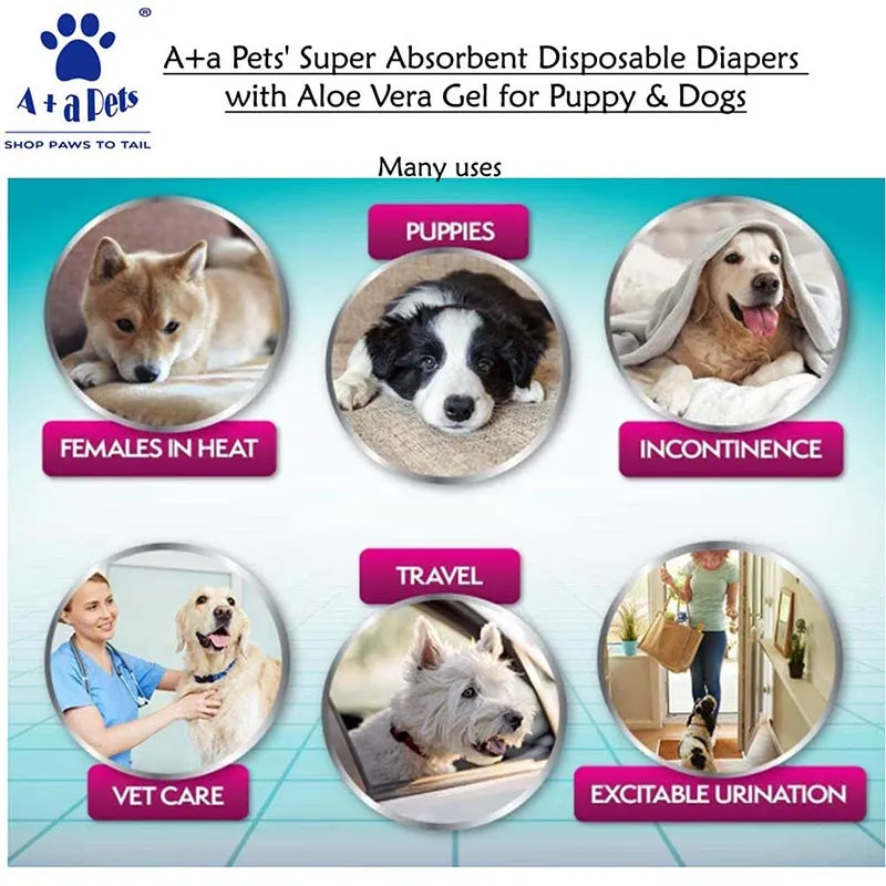 A A Pets' Disposable Dog Diapers for Female Dogs (10pcs)