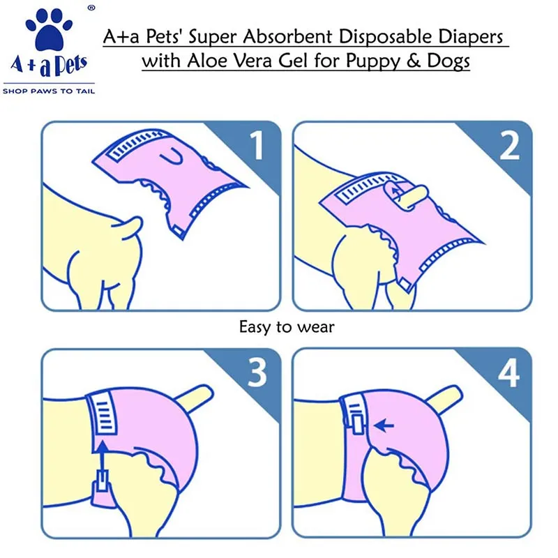 A A Pets' Disposable Dog Diapers for Female Dogs (10pcs)