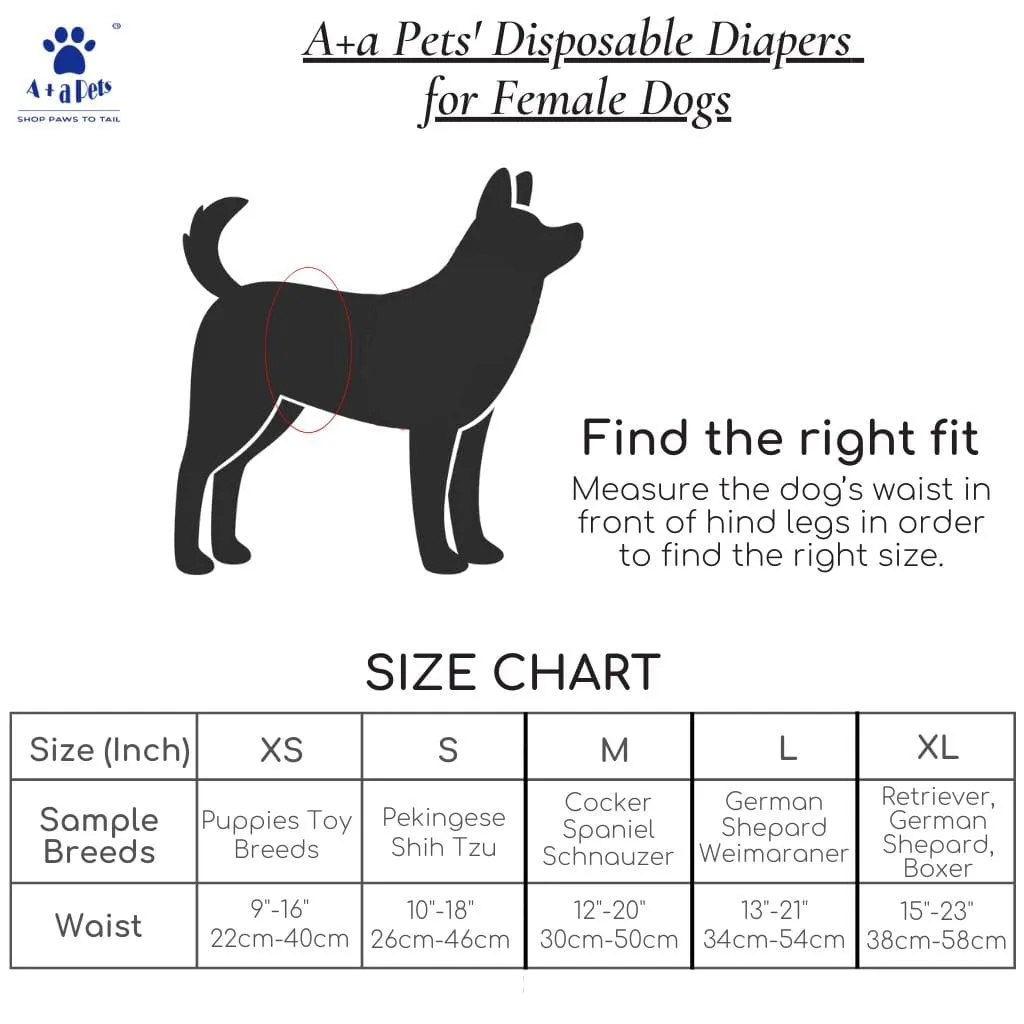 A A Pets' Disposable Dog Diapers for Female Dogs (10pcs)