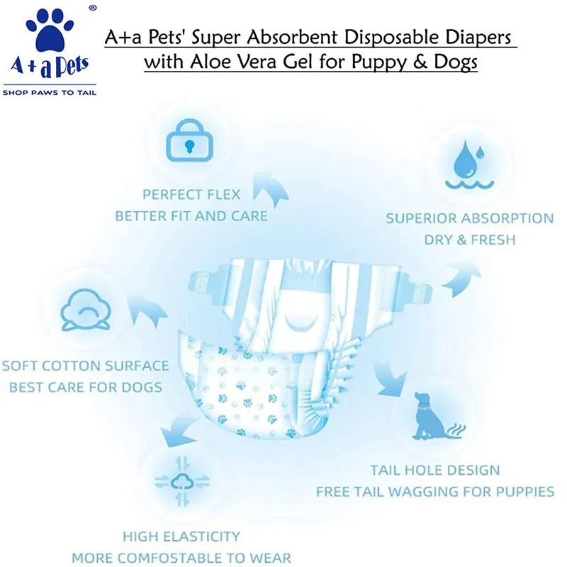 A A Pets' Disposable Dog Diapers for Female Dogs (10pcs)