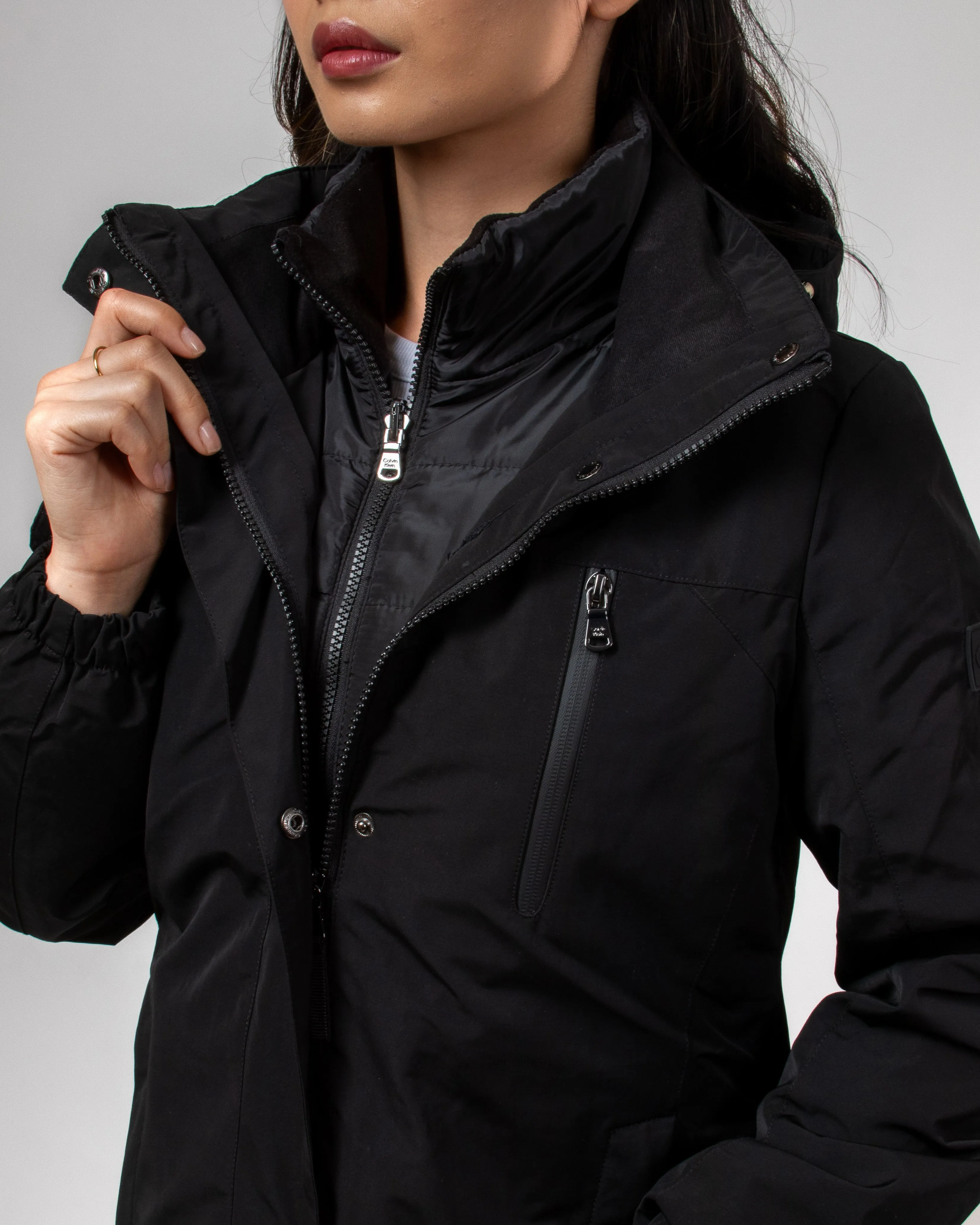 Calvin Klein Ladies 3-in-1 Jacket Black