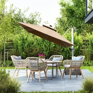 Cantilever Umbrella with Solar Lights - Square