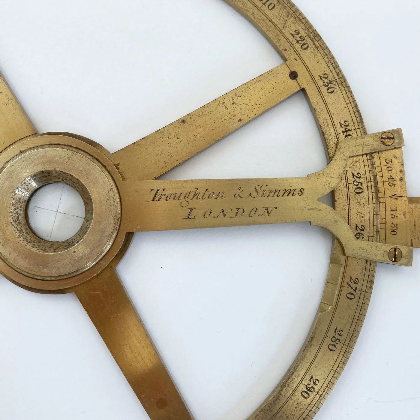 Circular Protractor by Troughton & Simms owned by Brenton Symons Cornish Mining Engineer