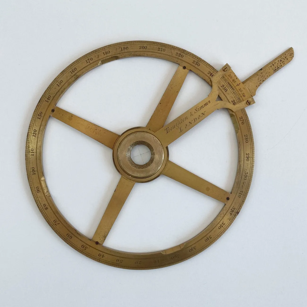 Circular Protractor by Troughton & Simms owned by Brenton Symons Cornish Mining Engineer