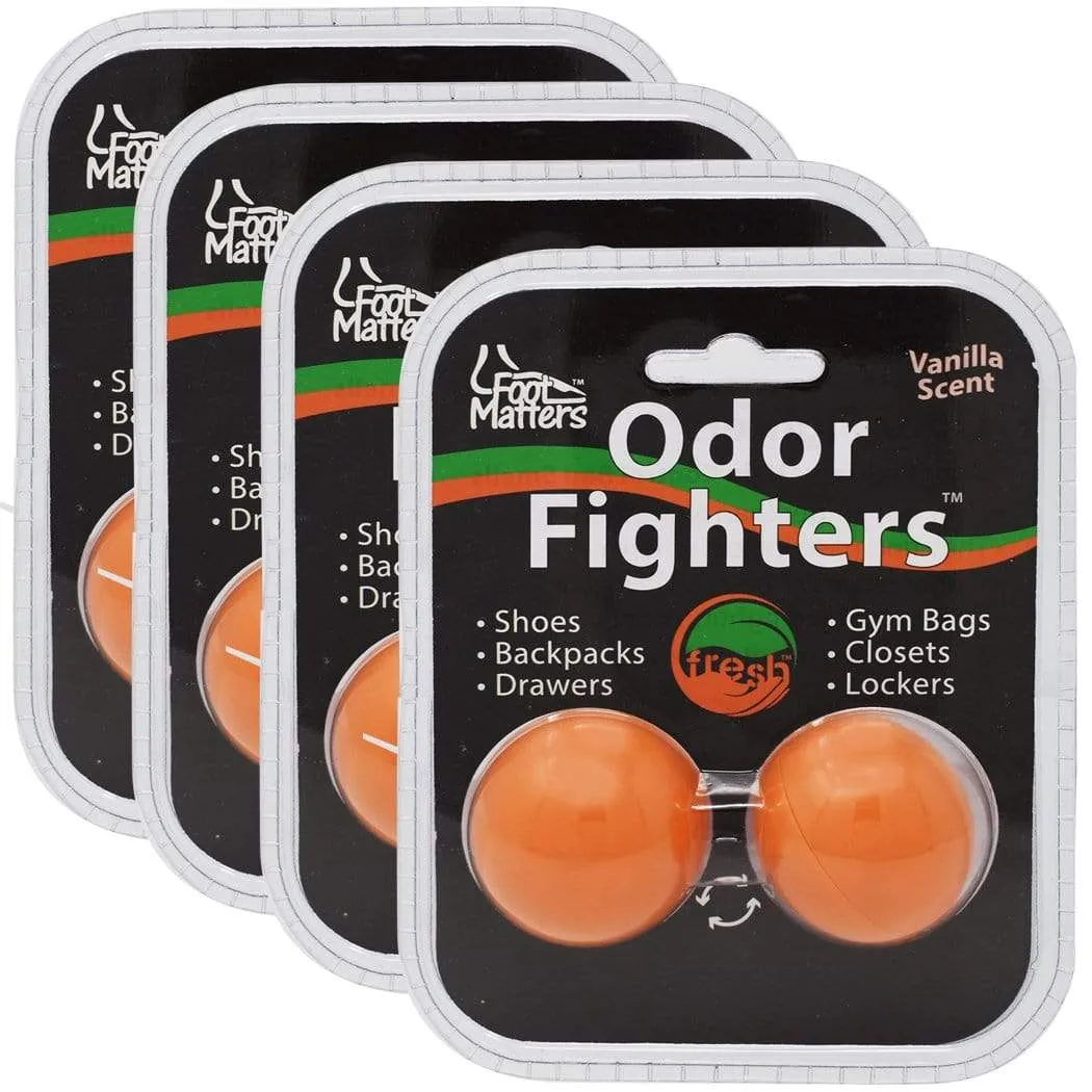 FootMatters Odor Fighters Shoe Deodorizer Balls - Keep Areas Smelling Fresh - Adjustable Vanilla Scent