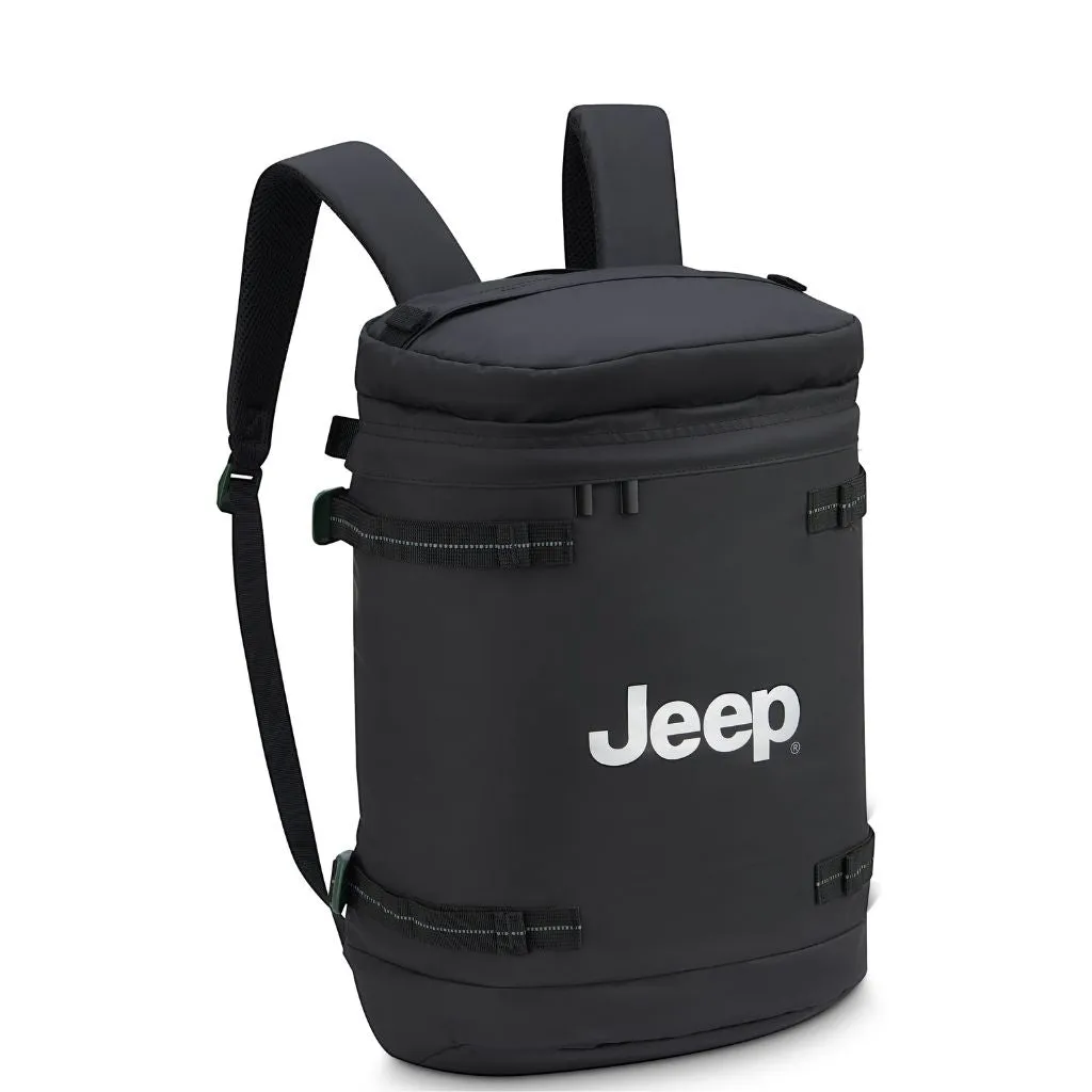 Jeep Cylindrical 17" Laptop Backpack with RFID - Black