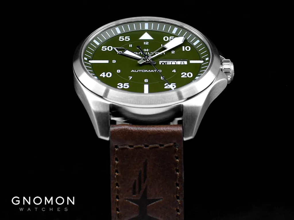 Khaki Aviation Pilot Day Date Auto Army Green Ref. H64635560