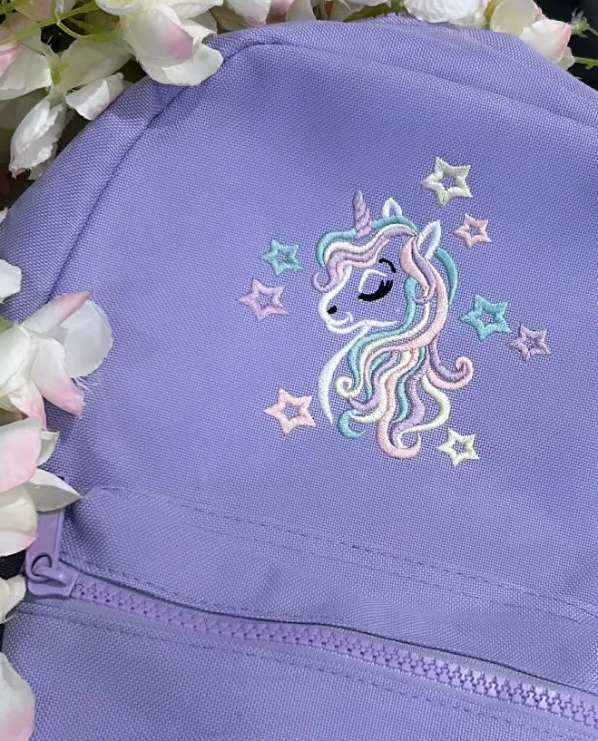 Lilac personalised backpacks