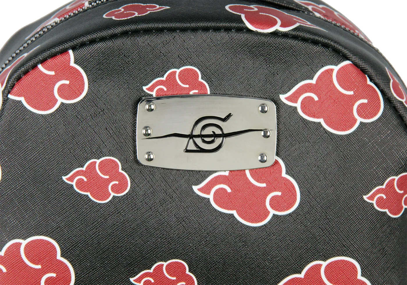 Naruto Akatsuki Sasuke Red Cloud Faux Saffiano Leather Mini Backpack Bag