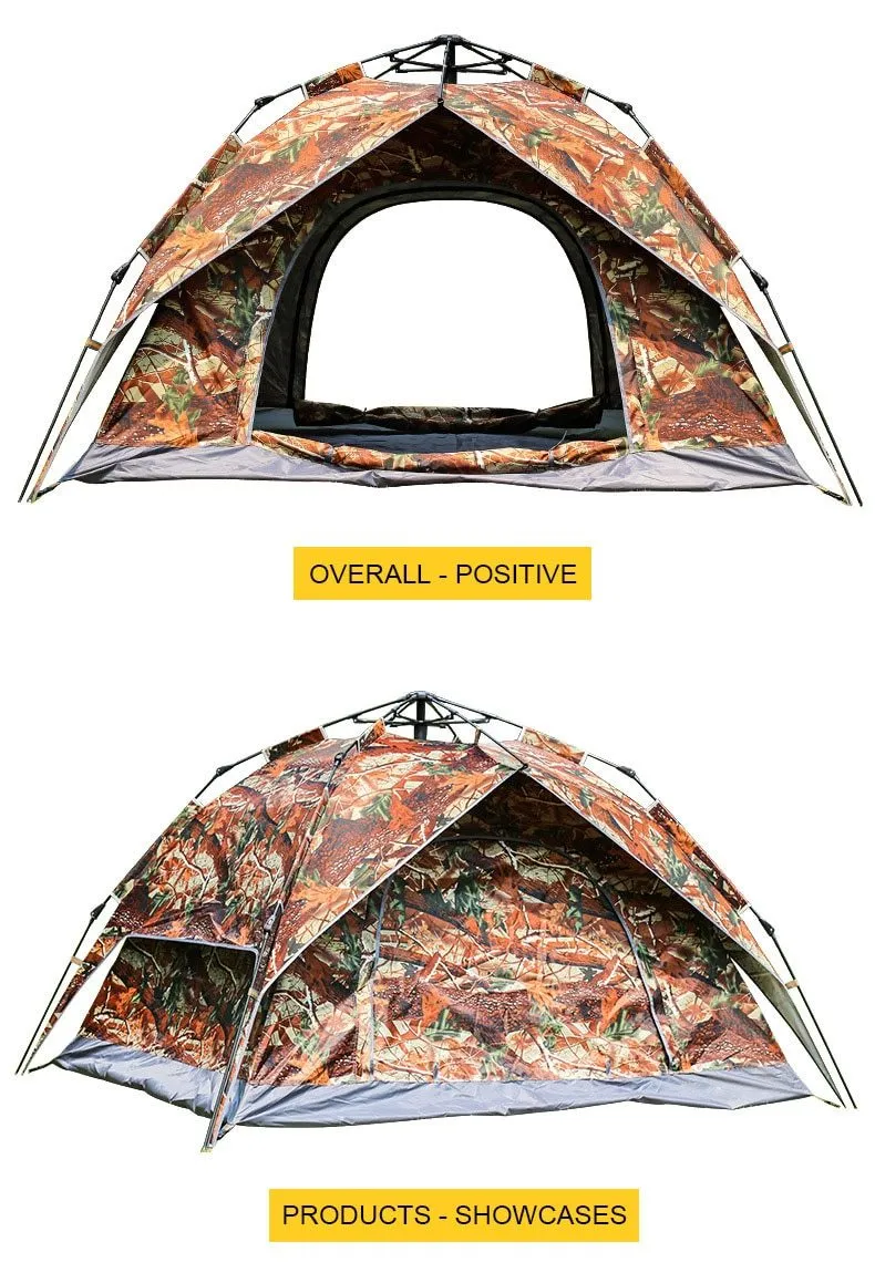 New 3-4 Person Tents Dual-use Automatic Double-layer Oxford Material Water and Wear Resistant Camping Tent