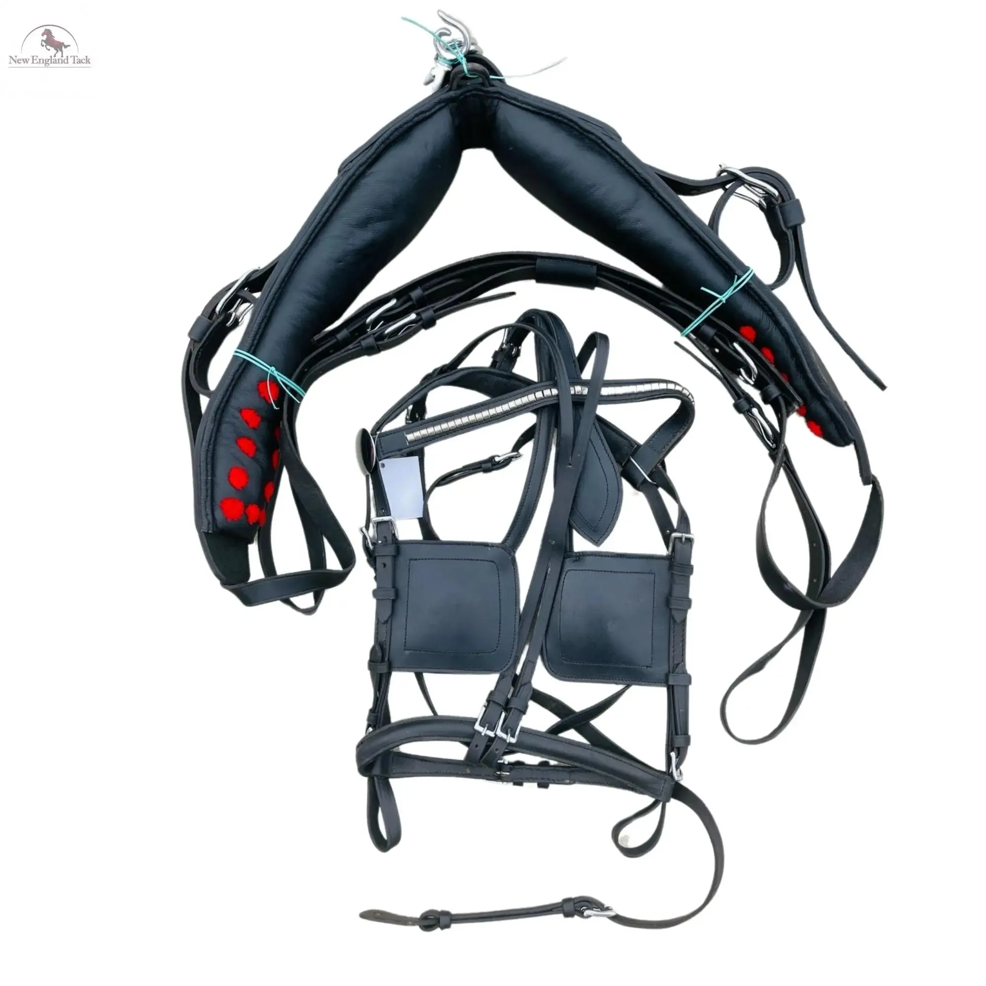 Pony Regular Horse Leather Driving Harness- Complete Set - Leather - Black