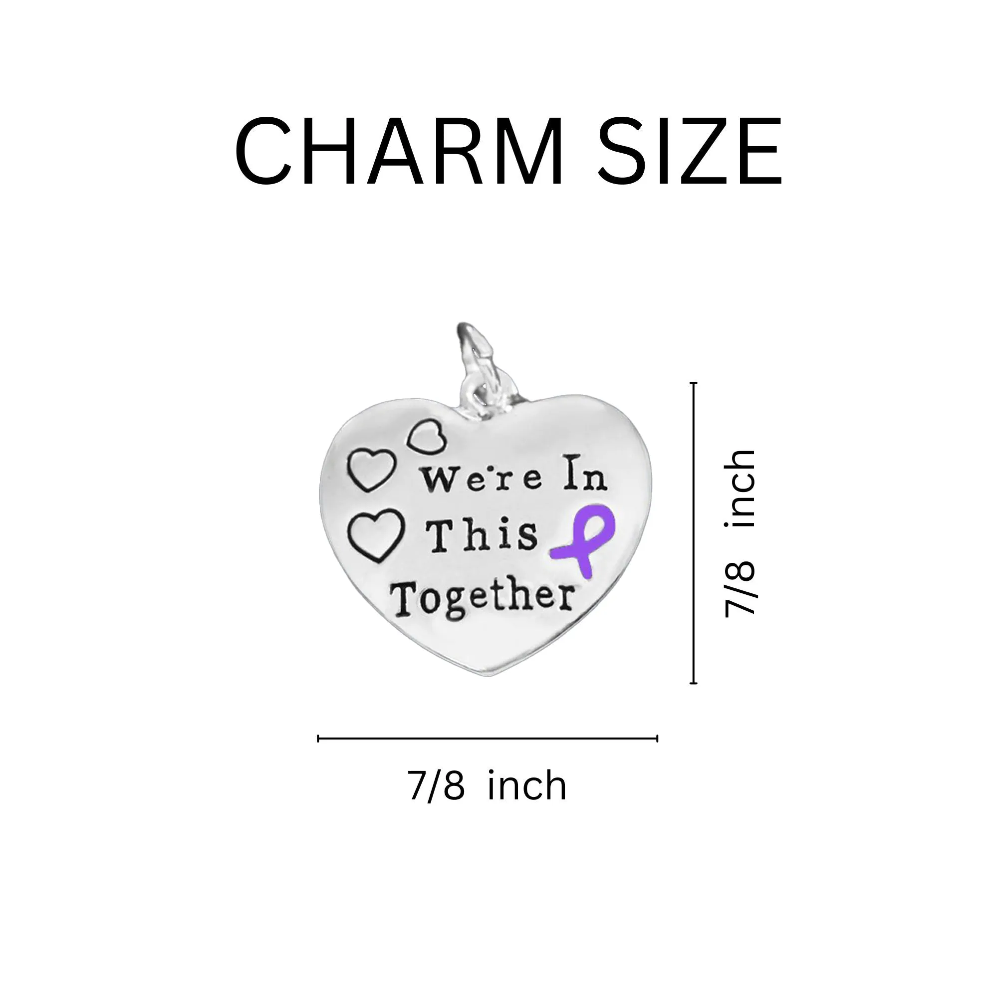 Purple Ribbon We're In This Together Keychains