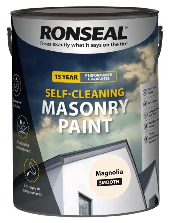 Ronseal Self-Clean Masonry Paint Magnolia 5L