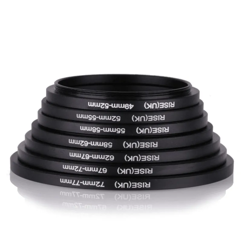 Premium Quality Set of Step Up Rings - Ranging from 49mm to 77mm for Enhanced Camera Lens Adaptation