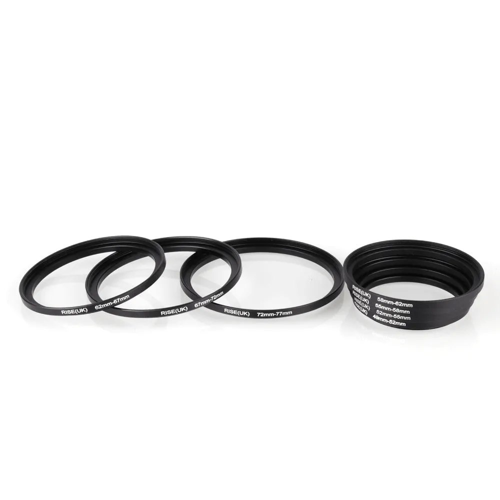 Premium Quality Set of Step Up Rings - Ranging from 49mm to 77mm for Enhanced Camera Lens Adaptation