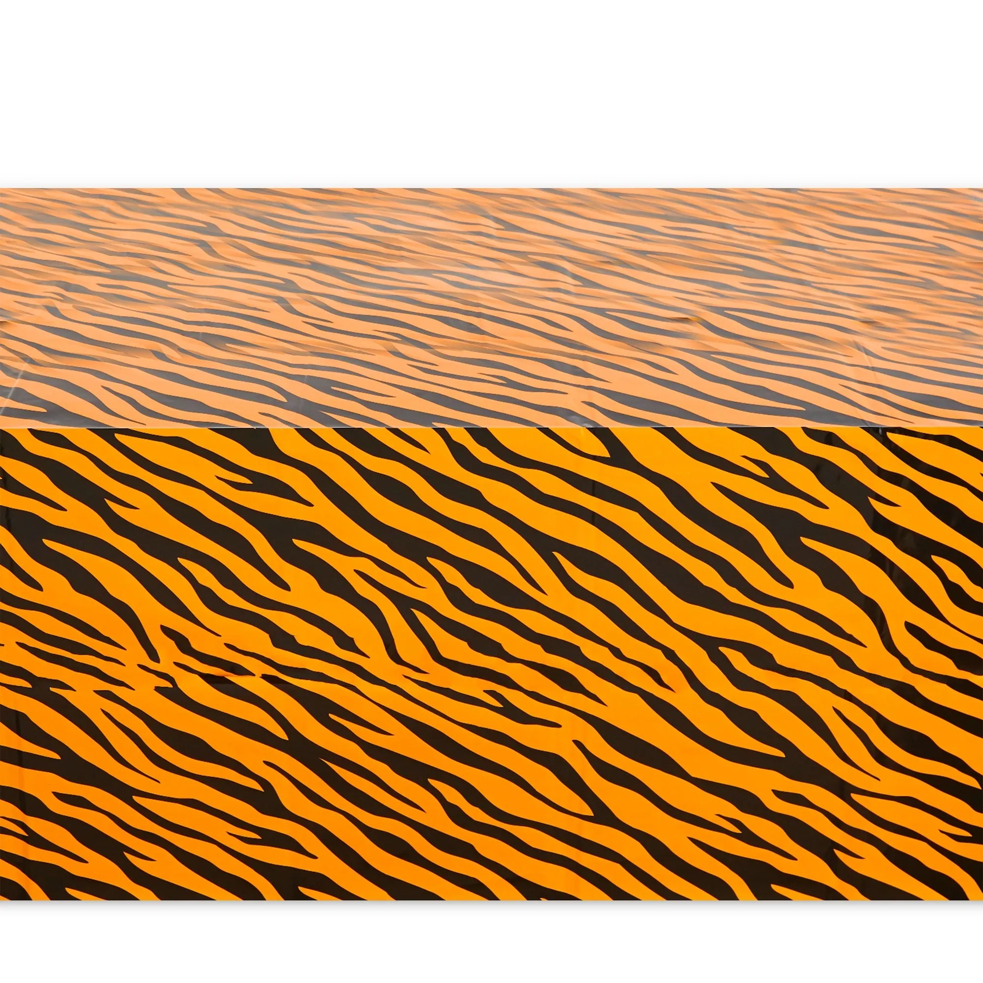 Tiger Print Tablecloths for Jungle Safari Birthday Party (54 x 108 In, 4 Pack)